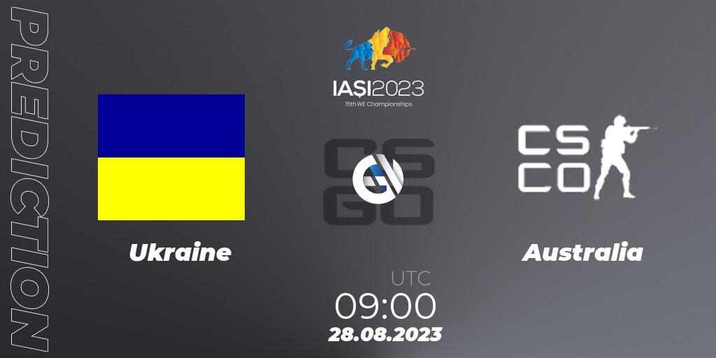 Ukraine vs Australia: Match Prediction. 28.08.23, CS2 (CS:GO), IESF World Esports Championship 2023