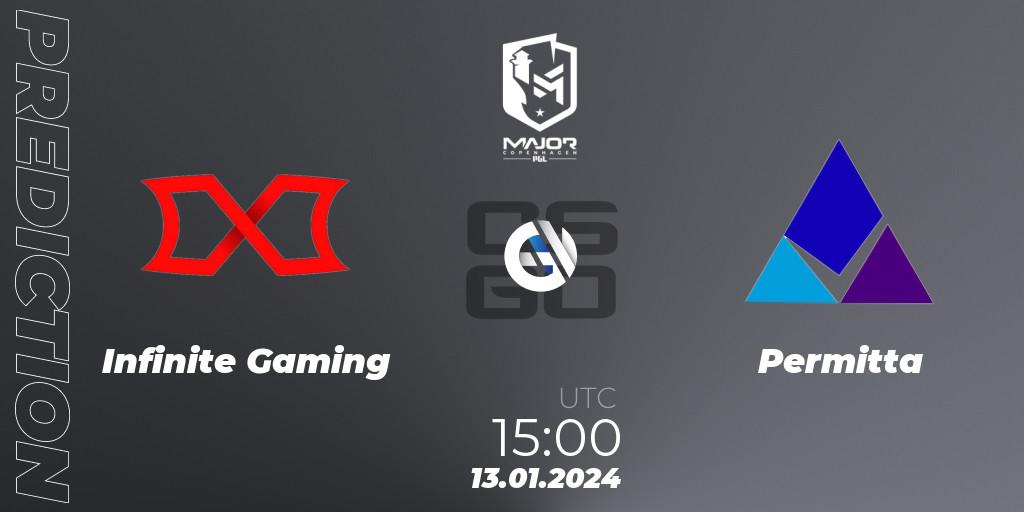 Infinite Gaming vs Permitta: Match Prediction. 13.01.24, CS2 (CS:GO), PGL CS2 Major Copenhagen 2024 Europe RMR Open Qualifier 3