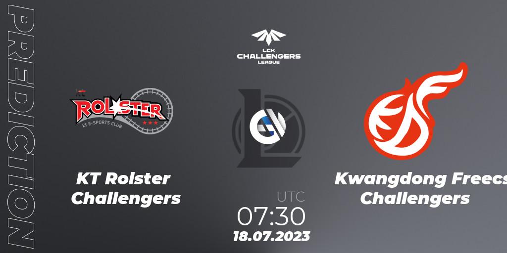 KT Rolster Challengers vs Kwangdong Freecs Challengers: Match Prediction. 18.07.23, LoL, LCK Challengers League 2023 Summer - Group Stage