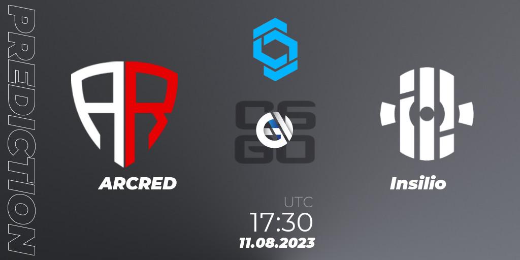 ARCRED vs Insilio: Match Prediction. 11.08.2023 at 17:30, Counter-Strike (CS2), CCT East Europe Series #1