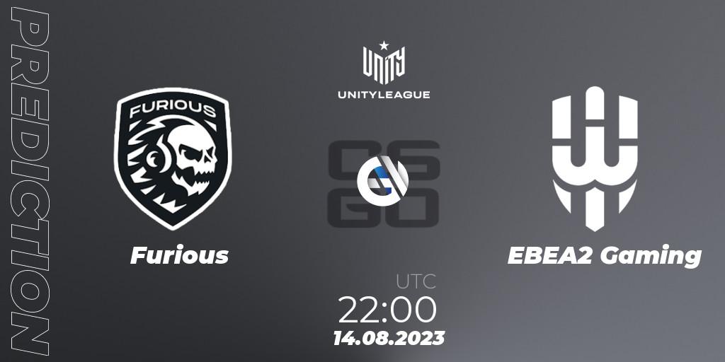 Furious vs EBEA2 Gaming: Match Prediction. 14.08.2023 at 22:00, Counter-Strike (CS2), LVP Unity League Argentina 2023