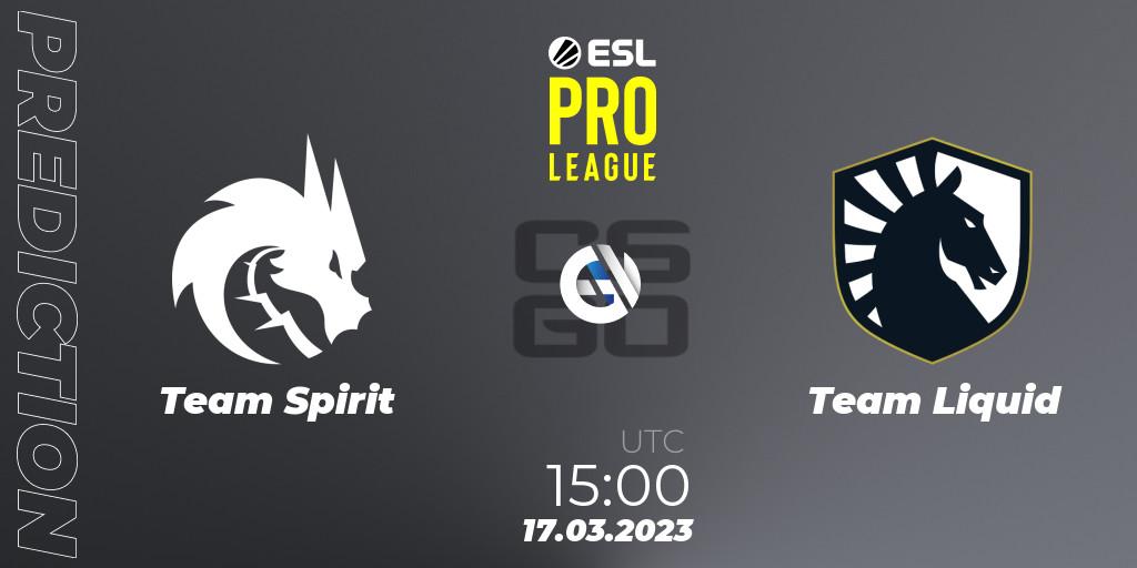 Team Spirit vs Team Liquid: Match Prediction. 17.03.23, CS2 (CS:GO), ESL Pro League Season 17