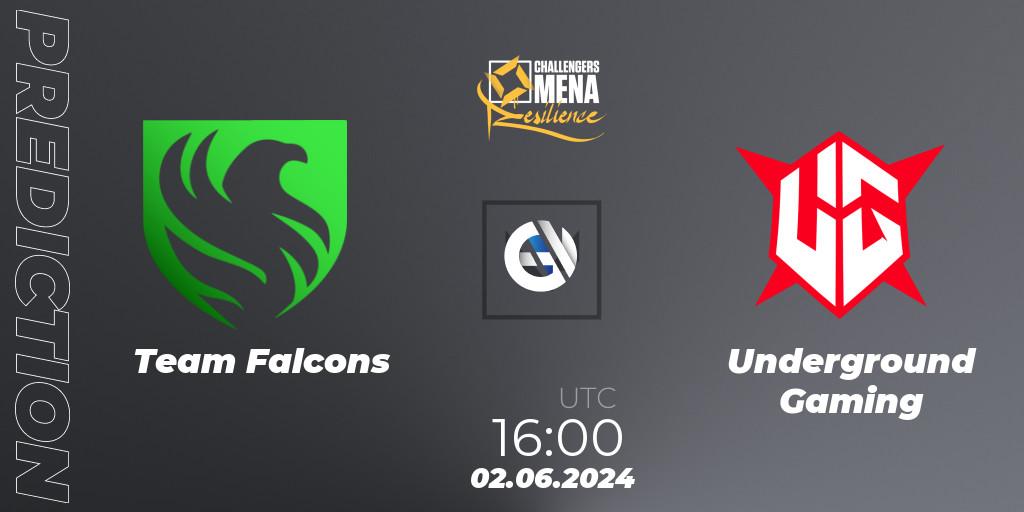Team Falcons vs Underground Gaming: Match Prediction. 02.06.2024 at 16:00, VALORANT, VALORANT Challengers 2024 MENA: Resilience Split 2 - GCC and Iraq