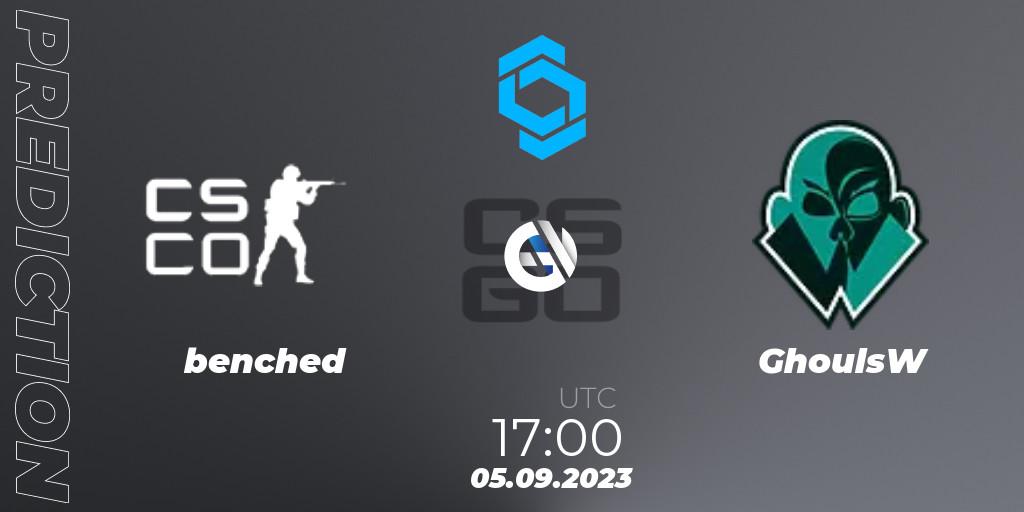  benched vs GhoulsW: Match Prediction. 05.09.2023 at 17:00, Counter-Strike (CS2), CCT East Europe Series #2: Closed Qualifier