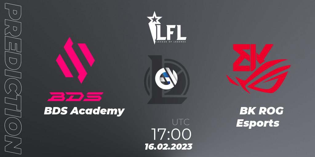 BDS Academy vs BK ROG Esports: Match Prediction. 16.02.23, LoL, LFL Spring 2023 - Group Stage