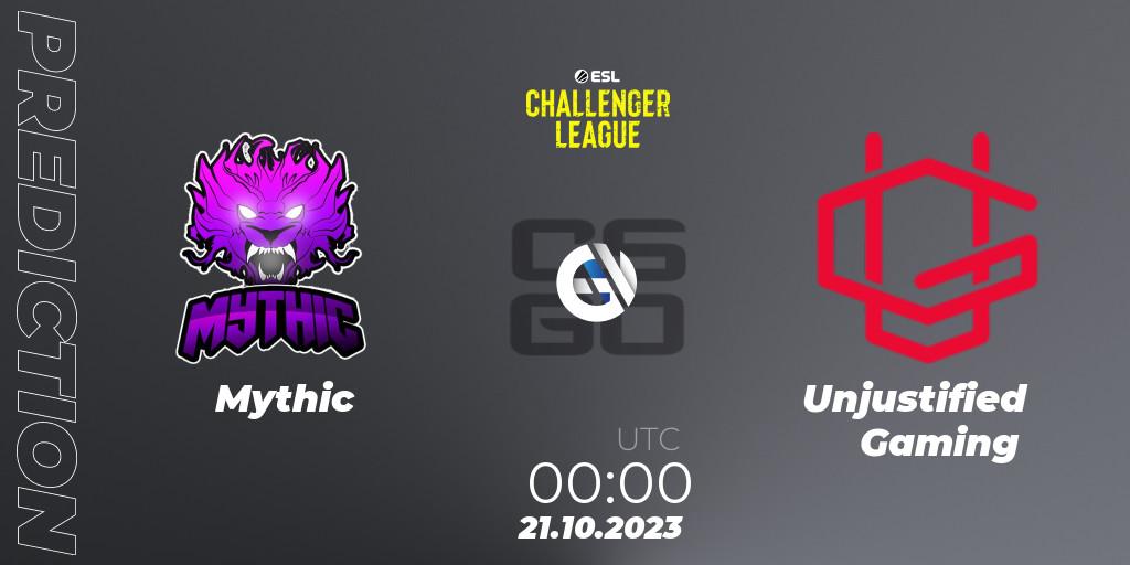 Mythic vs Unjustified Gaming: Match Prediction. 23.11.2023 at 01:00, Counter-Strike (CS2), ESL Challenger League Season 46: North America