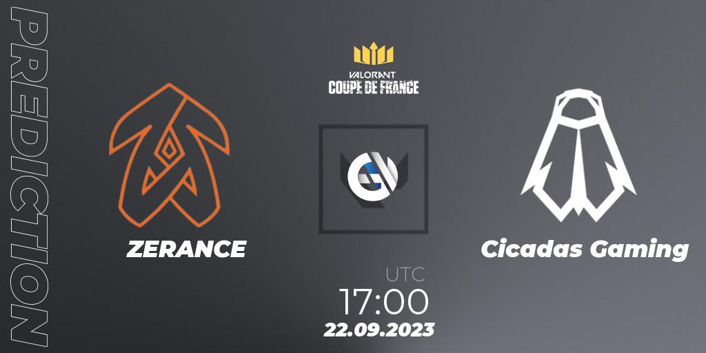 ZERANCE vs Cicadas Gaming: Match Prediction. 22.09.23, VALORANT, VCL France: Revolution - Coupe De France 2023