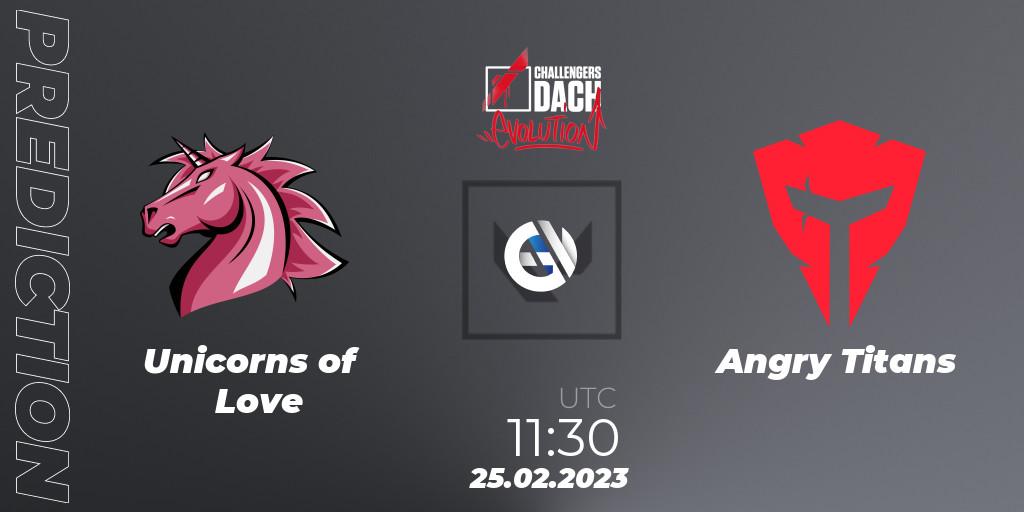 Unicorns of Love vs Angry Titans: Match Prediction. 25.02.23, VALORANT, VALORANT Challengers 2023 DACH: Evolution Split 1