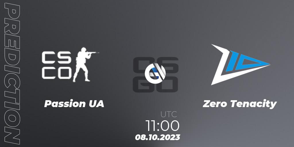 Passion UA vs Zero Tenacity: Match Prediction. 08.10.2023 at 11:00, Counter-Strike (CS2), A1 Gaming League Season 7