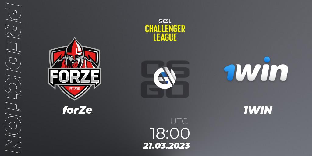 forZe vs 1WIN: Match Prediction. 21.03.23, CS2 (CS:GO), ESL Challenger League Season 44: Europe