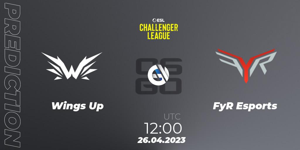 Wings Up vs FyR Esports: Match Prediction. 26.04.23, CS2 (CS:GO), ESL Challenger League Season 45: Asia-Pacific