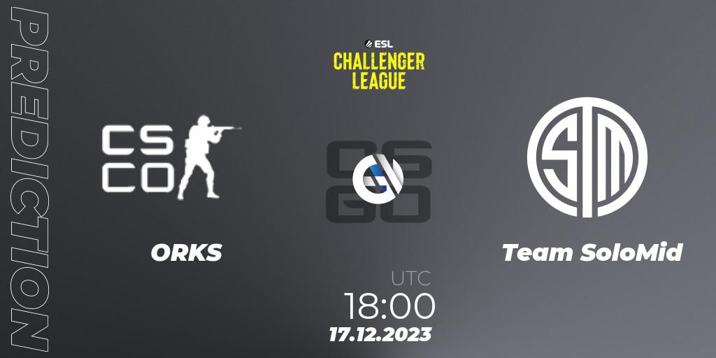 ORKS vs Team SoloMid: Match Prediction. 17.12.2023 at 18:00, Counter-Strike (CS2), ESL Challenger League Season 46 Relegation: Europe