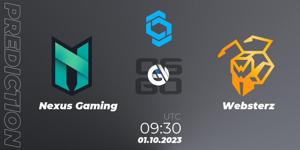 Nexus Gaming vs Websterz: Match Prediction. 01.10.2023 at 09:30, Counter-Strike (CS2), CCT East Europe Series #2
