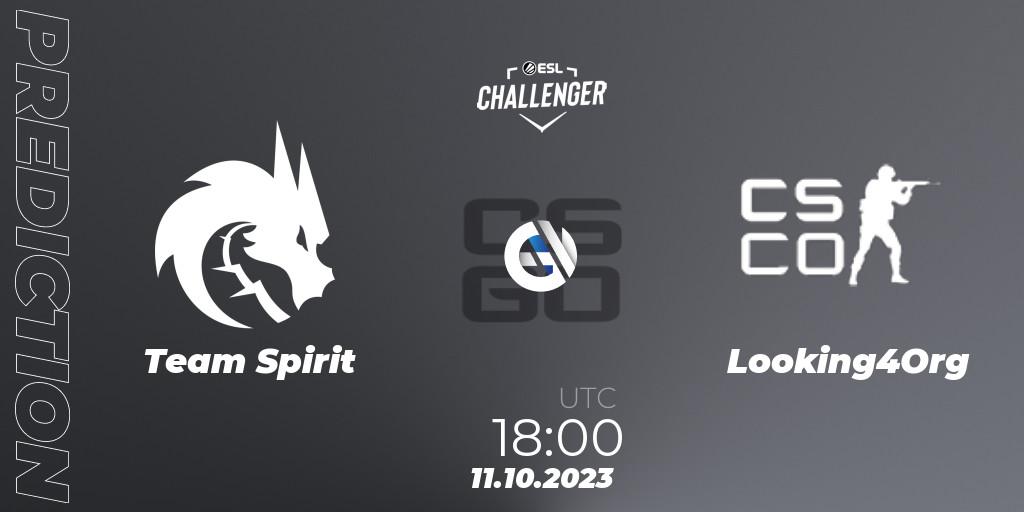 Team Spirit vs Looking4Org: Match Prediction. 11.10.23, CS2 (CS:GO), ESL Challenger at DreamHack Winter 2023: European Qualifier