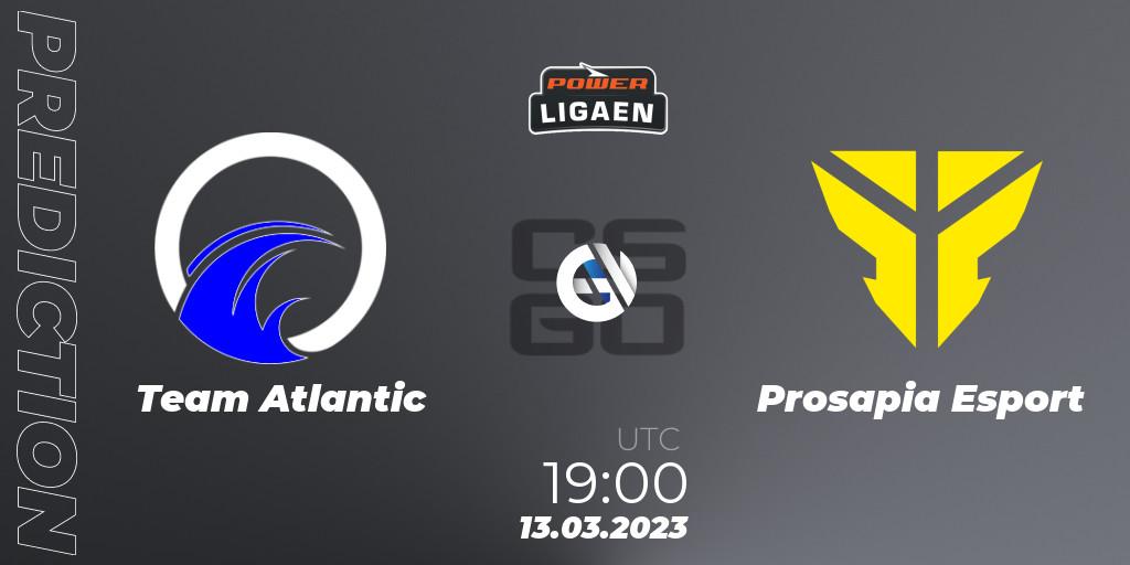 Team Atlantic vs Prosapia Esport: Match Prediction. 13.03.2023 at 19:00, Counter-Strike (CS2), Dust2.dk Ligaen Season 22