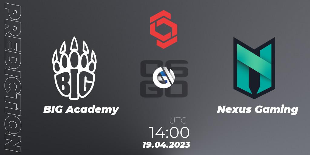 BIG Academy vs Nexus Gaming: Match Prediction. 19.04.23, CS2 (CS:GO), CCT Central Europe Series #6