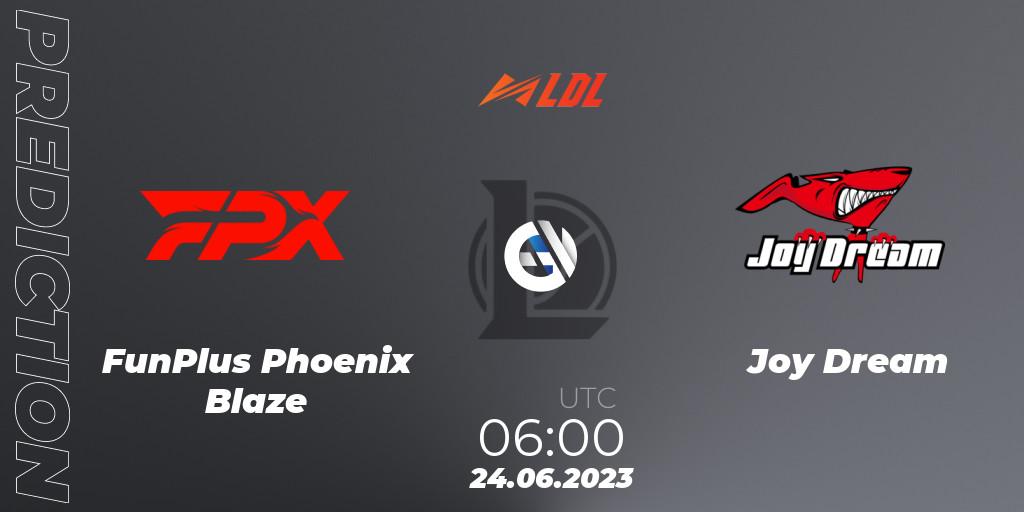 FunPlus Phoenix Blaze vs Joy Dream: Match Prediction. 24.06.2023 at 06:00, LoL, LDL 2023 - Regular Season - Stage 3