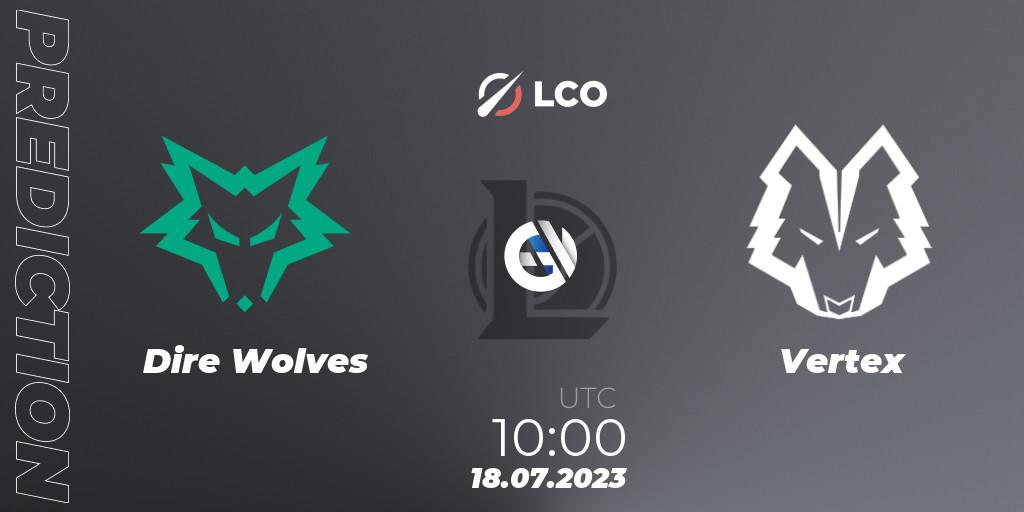 Dire Wolves vs Vertex: Match Prediction. 18.07.23, LoL, LCO Split 2 2023 - Playoffs