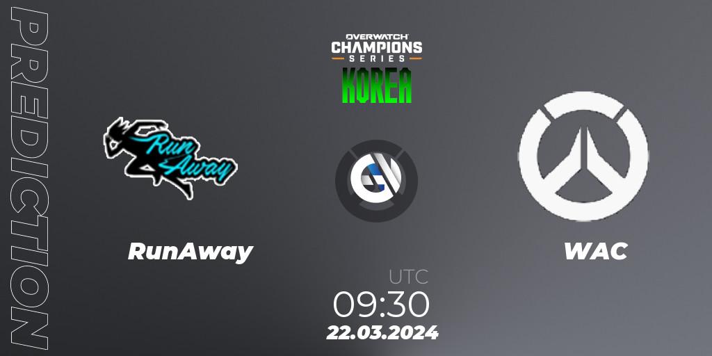 RunAway vs WAC: Match Prediction. 22.03.24, Overwatch, Overwatch Champions Series 2024 - Stage 1 Korea