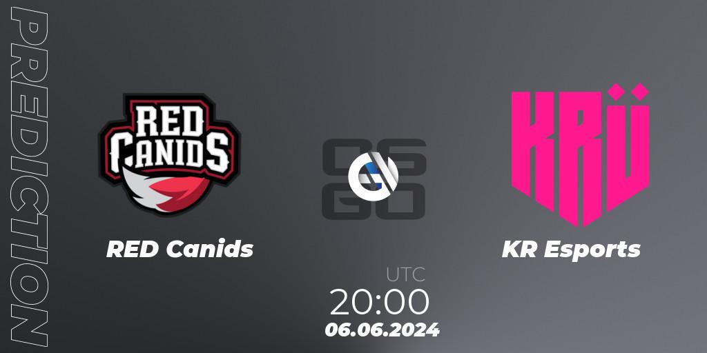 RED Canids vs KRÜ Esports: Match Prediction. 06.06.2024 at 20:00, Counter-Strike (CS2), Regional Clash Arena South America