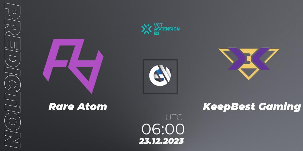 Rare Atom vs KeepBest Gaming: Match Prediction. 23.12.23, VALORANT, VALORANT China Ascension 2023