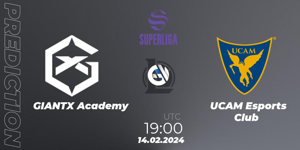 GIANTX Academy vs UCAM Esports Club: Match Prediction. 14.02.2024 at 19:00, LoL, Superliga Spring 2024 - Group Stage