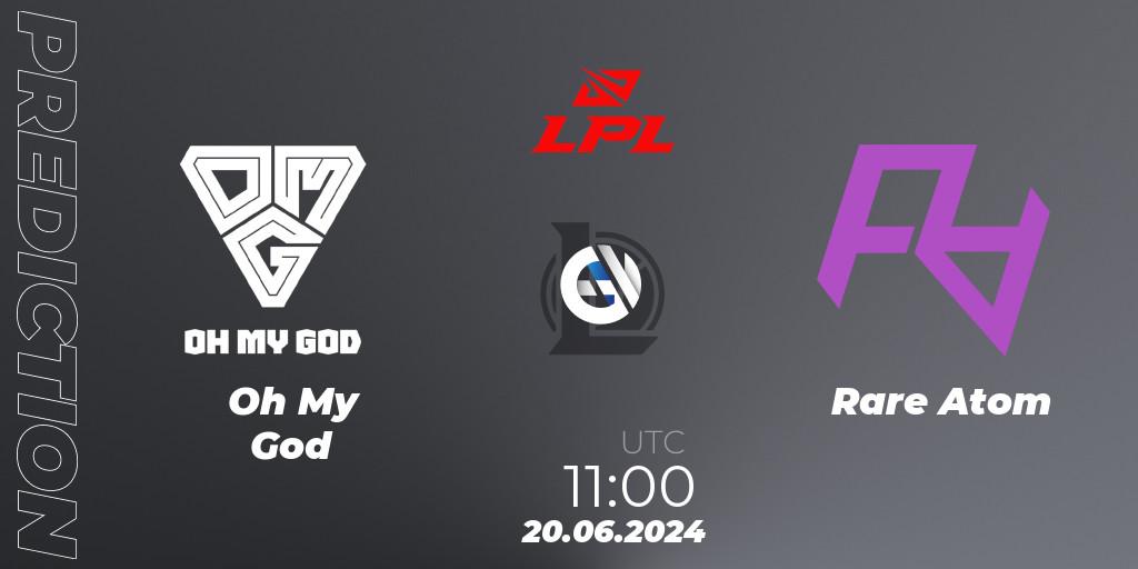 Oh My God vs Rare Atom: Match Prediction. 20.06.2024 at 12:15, LoL, LPL 2024 Summer - Group Stage