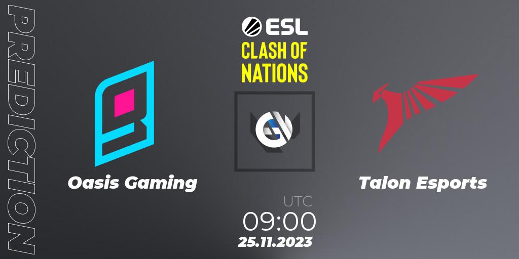 Oasis Gaming vs Talon Esports: Match Prediction. 25.11.23, VALORANT, ESL Clash of Nations 2023