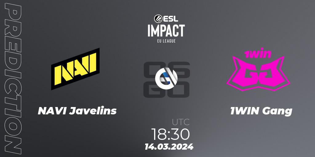 NAVI Javelins vs 1WIN Gang: Match Prediction. 14.03.24, CS2 (CS:GO), ESL Impact League Season 5: Europe