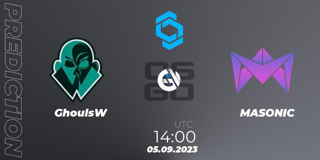 GhoulsW vs MASONIC: Match Prediction. 05.09.2023 at 14:00, Counter-Strike (CS2), CCT East Europe Series #2: Closed Qualifier