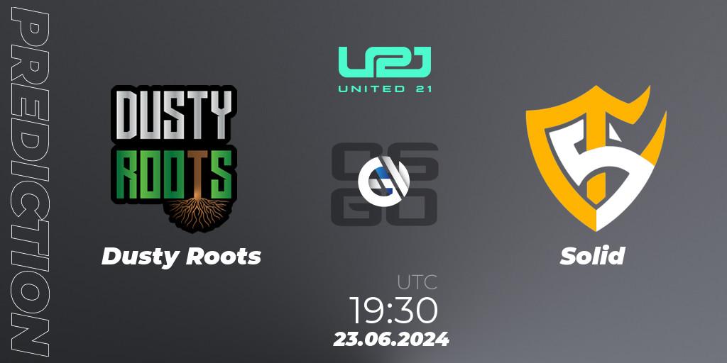 Dusty Roots vs Solid: Match Prediction. 23.06.2024 at 19:30, Counter-Strike (CS2), United21 South America Season 1