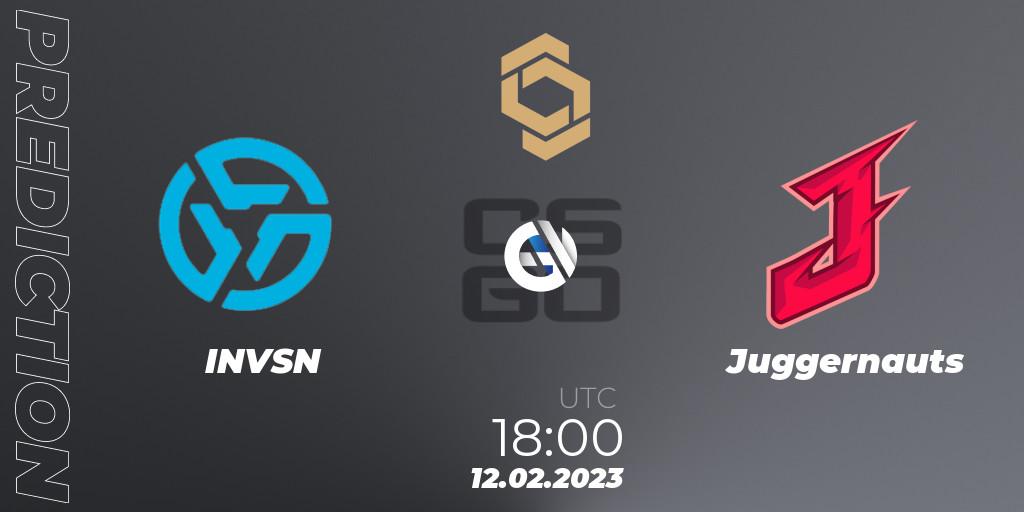INVSN vs Juggernauts: Match Prediction. 12.02.2023 at 15:00, Counter-Strike (CS2), CCT South Europe Series #3: Closed Qualifier