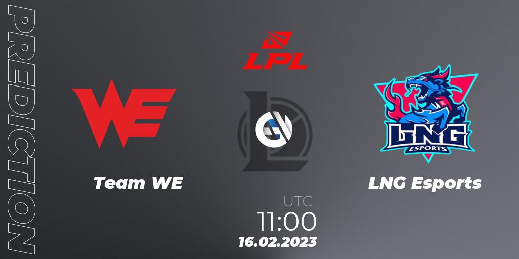 Team WE vs LNG Esports: Match Prediction. 16.02.23, LoL, LPL Spring 2023 - Group Stage
