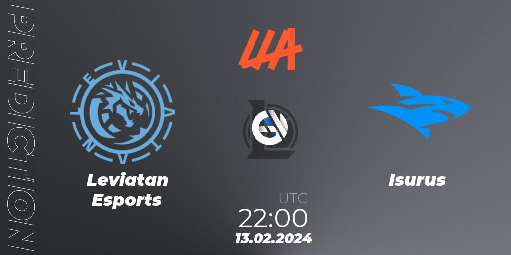 Leviatan Esports vs Isurus: Match Prediction. 13.02.24, LoL, LLA 2024 Opening Group Stage