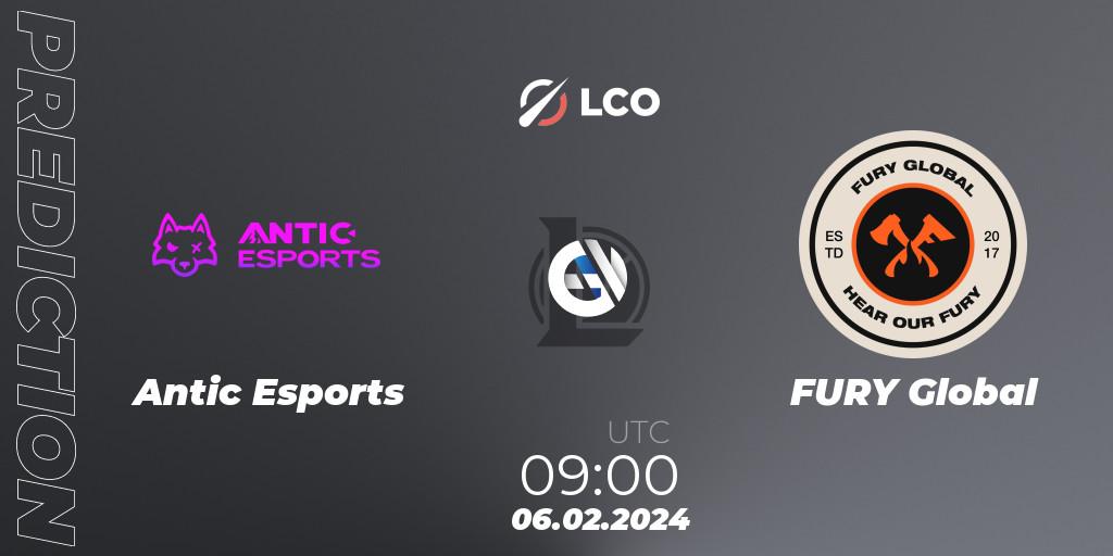 Antic Esports vs FURY Global: Match Prediction. 06.02.2024 at 09:00, LoL, LCO Split 1 2024 - Group Stage