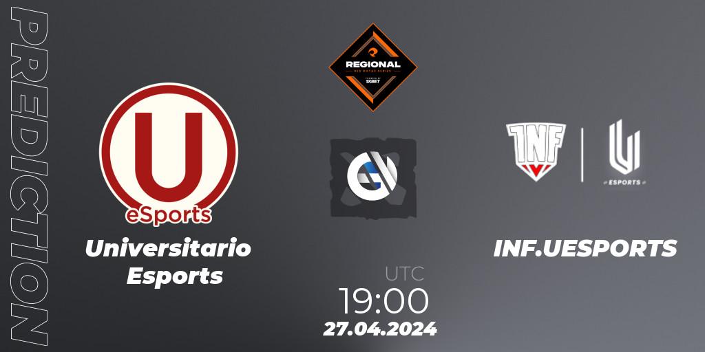 Universitario Esports vs INF.UESPORTS: Match Prediction. 27.04.24, Dota 2, RES Regional Series: LATAM #2
