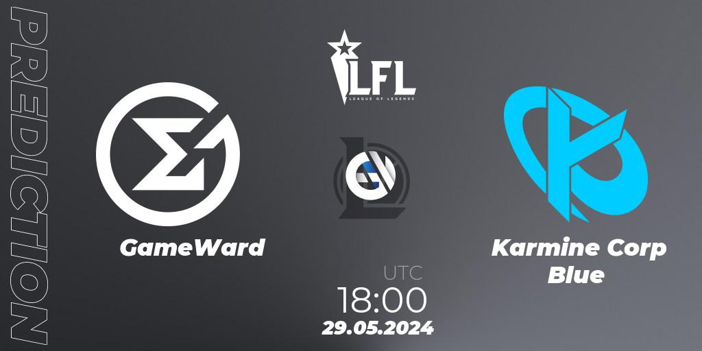 GameWard vs Karmine Corp Blue: Match Prediction. 29.05.2024 at 18:00, LoL, LFL Summer 2024