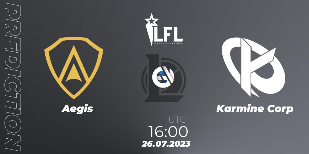 Aegis vs Karmine Corp: Match Prediction. 26.07.2023 at 16:00, LoL, LFL Summer 2023 - Group Stage