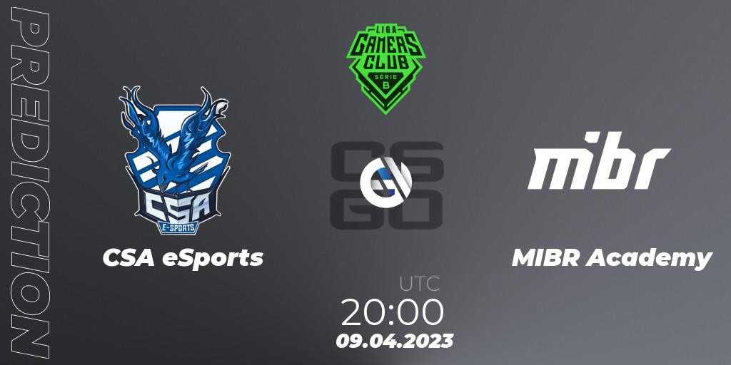 CSA eSports vs MIBR Academy: Match Prediction. 09.04.23, CS2 (CS:GO), Gamers Club Liga Série B: March 2023