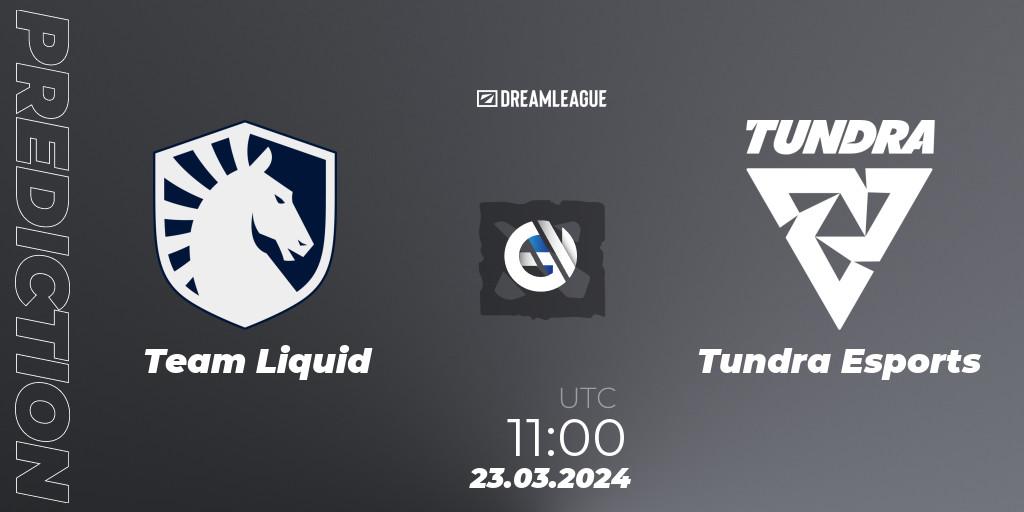 Team Liquid vs Tundra Esports: Match Prediction. 23.03.24, Dota 2, DreamLeague Season 23: Western Europe Closed Qualifier