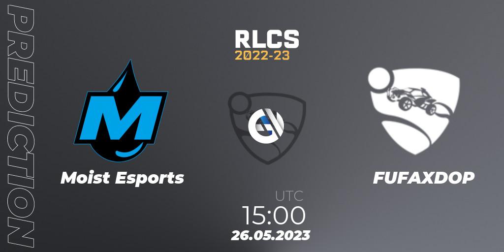 Moist Esports vs FUFAXDOP: Match Prediction. 26.05.2023 at 15:00, Rocket League, RLCS 2022-23 - Spring: Europe Regional 2 - Spring Cup