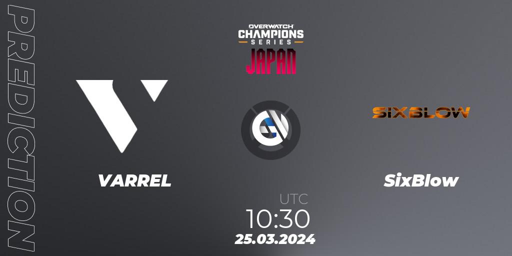 VARREL vs SixBlow: Match Prediction. 02.04.2024 at 09:00, Overwatch, Overwatch Champions Series 2024 - Stage 1 Japan