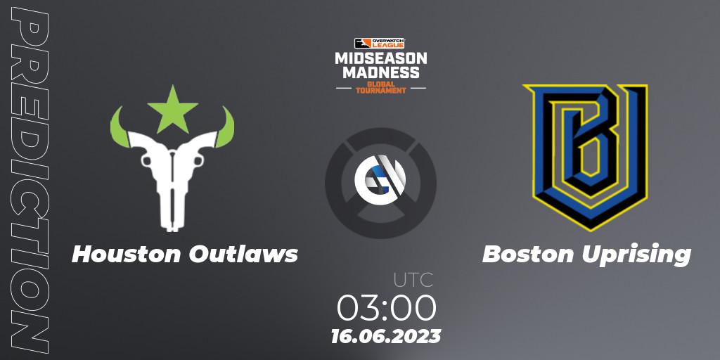 Houston Outlaws vs Boston Uprising: Match Prediction. 16.06.23, Overwatch, Overwatch League 2023 - Midseason Madness