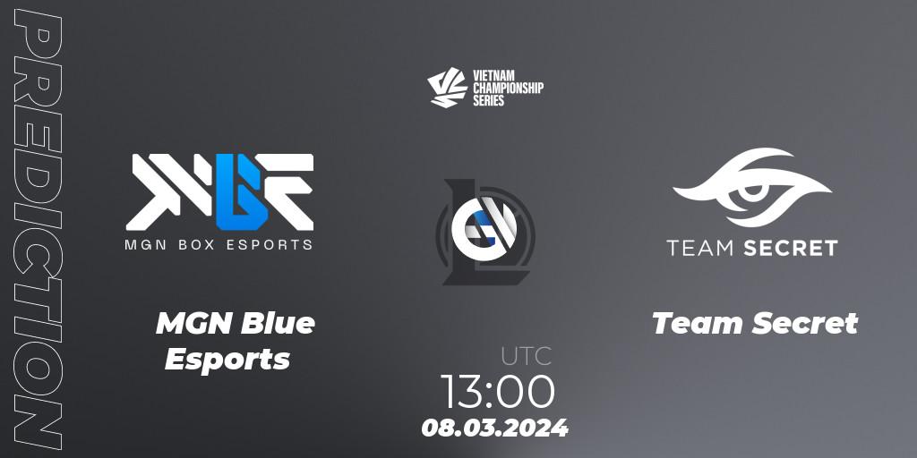 MGN Blue Esports vs Team Secret: Match Prediction. 08.03.24, LoL, VCS Dawn 2024 - Group Stage