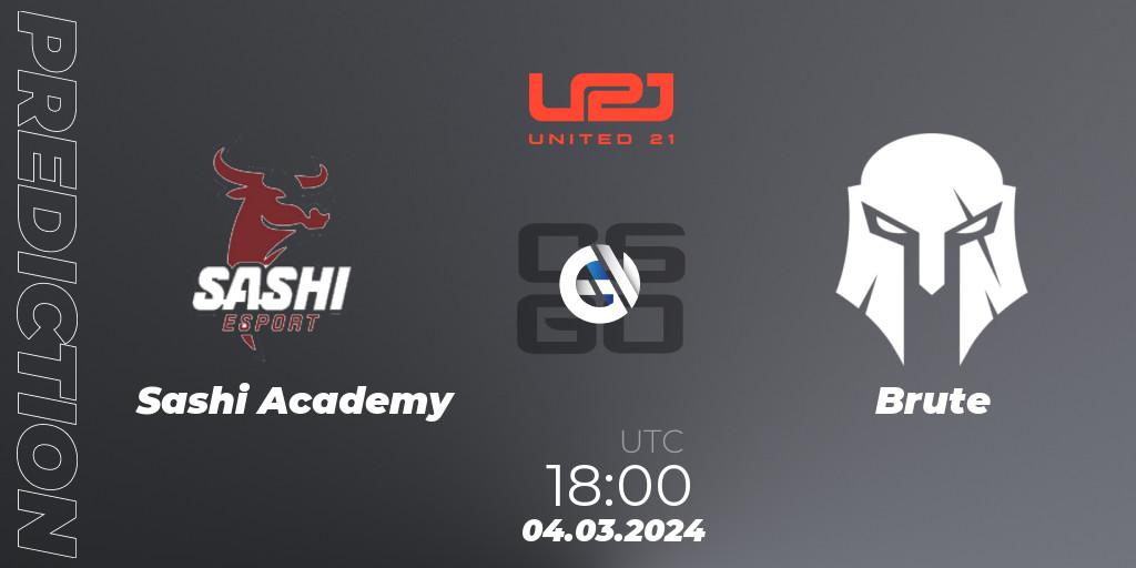 Sashi Academy vs Brute: Match Prediction. 04.03.24, CS2 (CS:GO), United21 Season 11: Division 2