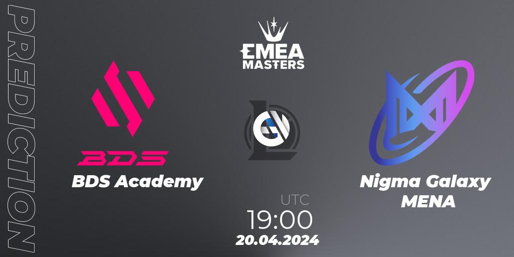 BDS Academy vs Nigma Galaxy MENA: Match Prediction. 20.04.24, LoL, EMEA Masters Spring 2024 - Group Stage