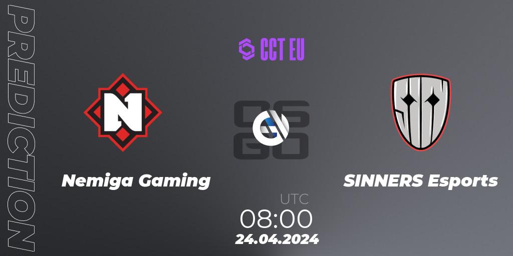 Nemiga Gaming vs SINNERS Esports: Match Prediction. 24.04.24, CS2 (CS:GO), CCT Season 2 Europe Series 1