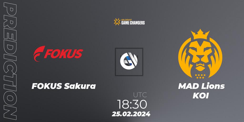 FOKUS Sakura vs MAD Lions KOI: Match Prediction. 25.02.2024 at 18:30, VALORANT, VCT 2024: Game Changers EMEA Stage 1