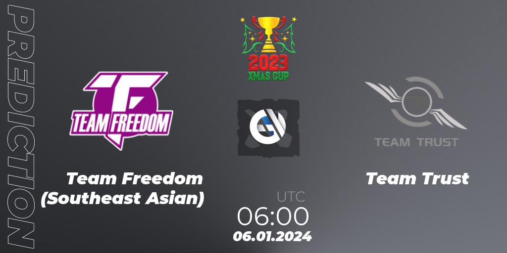 Team Freedom (Southeast Asian) vs Team Trust: Match Prediction. 06.01.2024 at 06:00, Dota 2, Xmas Cup 2023
