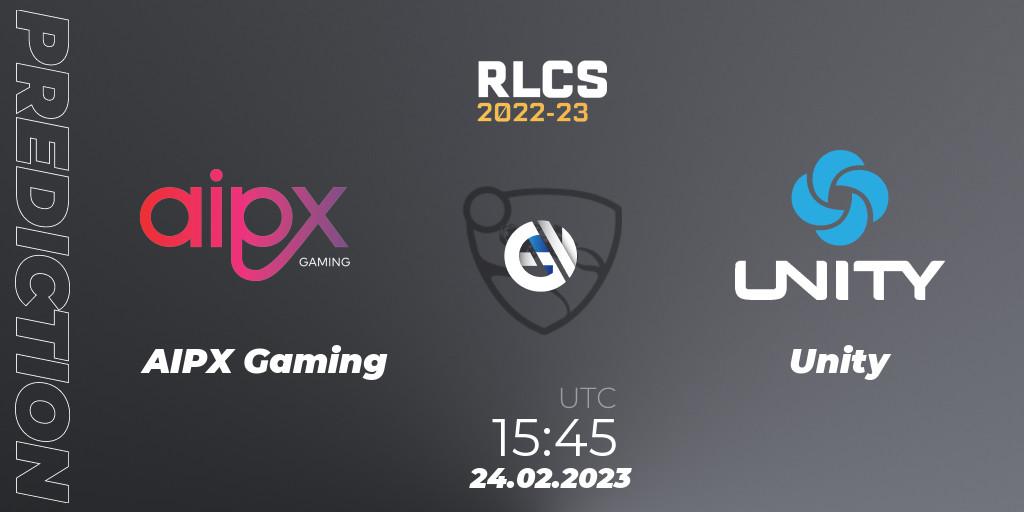 AIPX Gaming vs Unity: Match Prediction. 24.02.23, Rocket League, RLCS 2022-23 - Winter: Sub-Saharan Africa Regional 3 - Winter Invitational
